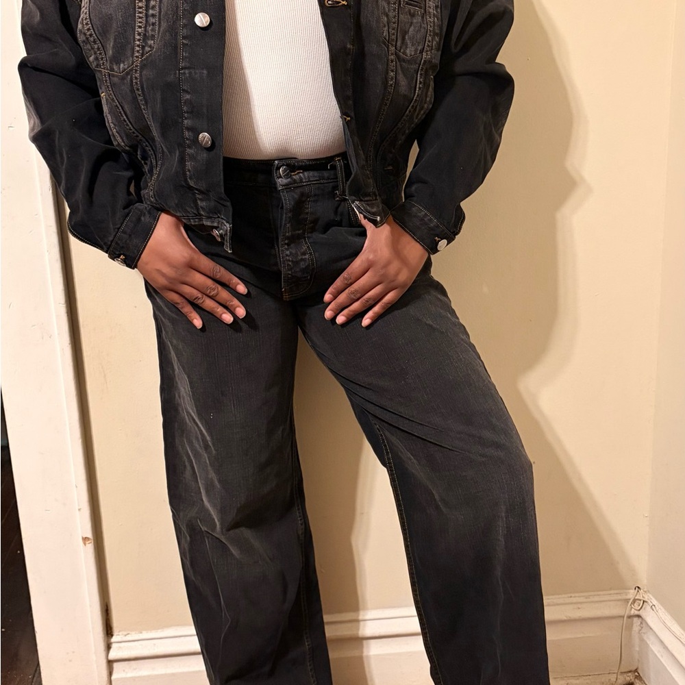 Rhude Black Wide-Leg High-Rise Jeans